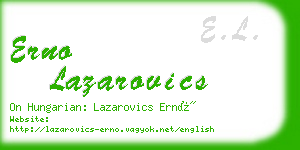 erno lazarovics business card